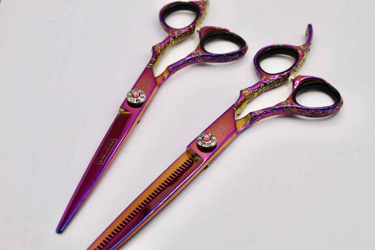 Purple tattoo Jewel scissor or set 5.5 - 6 inch