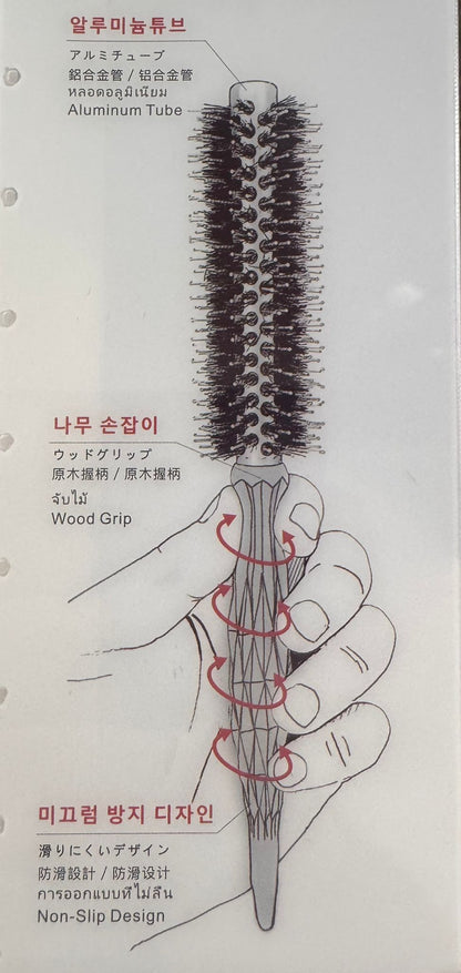 Wooden handle round brushes
