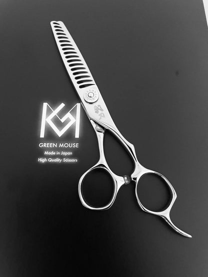 green mouse Hairdressing Scissors 15 tooth Green Mouse Butoh Texturiser