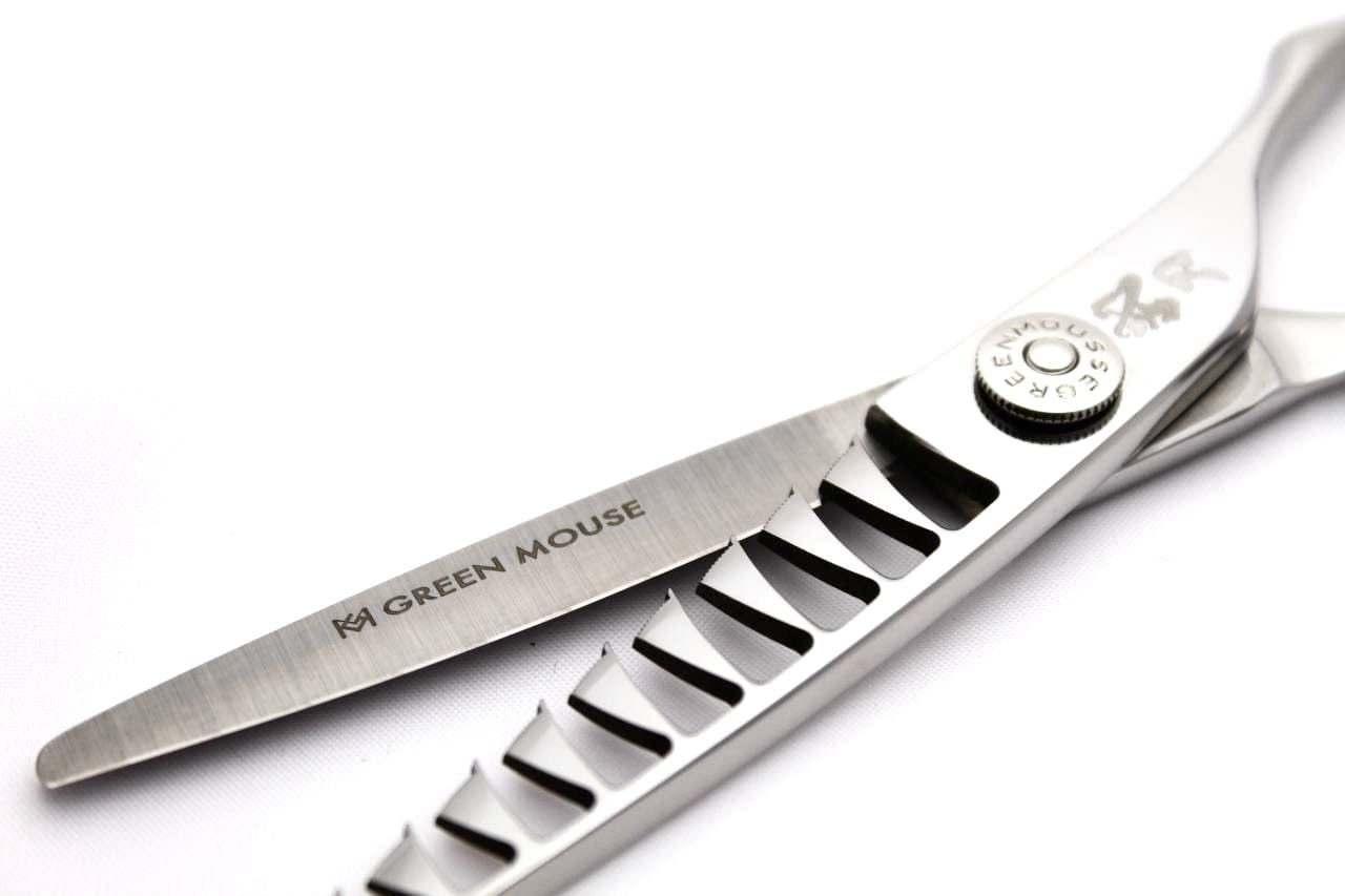 green mouse Hairdressing Scissors Green Mouse Butoh 10-17-25 tooth Texturiser