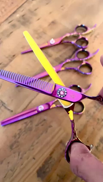 Purple tattoo Jewel scissor set 5.5 - 6 inch