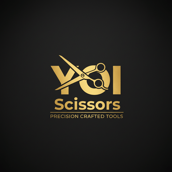 Square Gold and Black YOI Scissors Logo