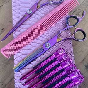 yoi Scissor Sets Purple tattoo Jewel scissor or  set 5.5 - 6 inch