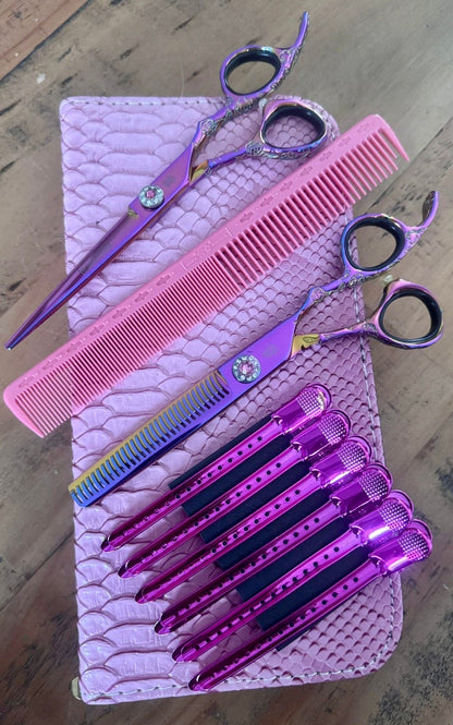 yoi Scissor Sets Purple tattoo Jewel scissor or  set 5.5 - 6 inch