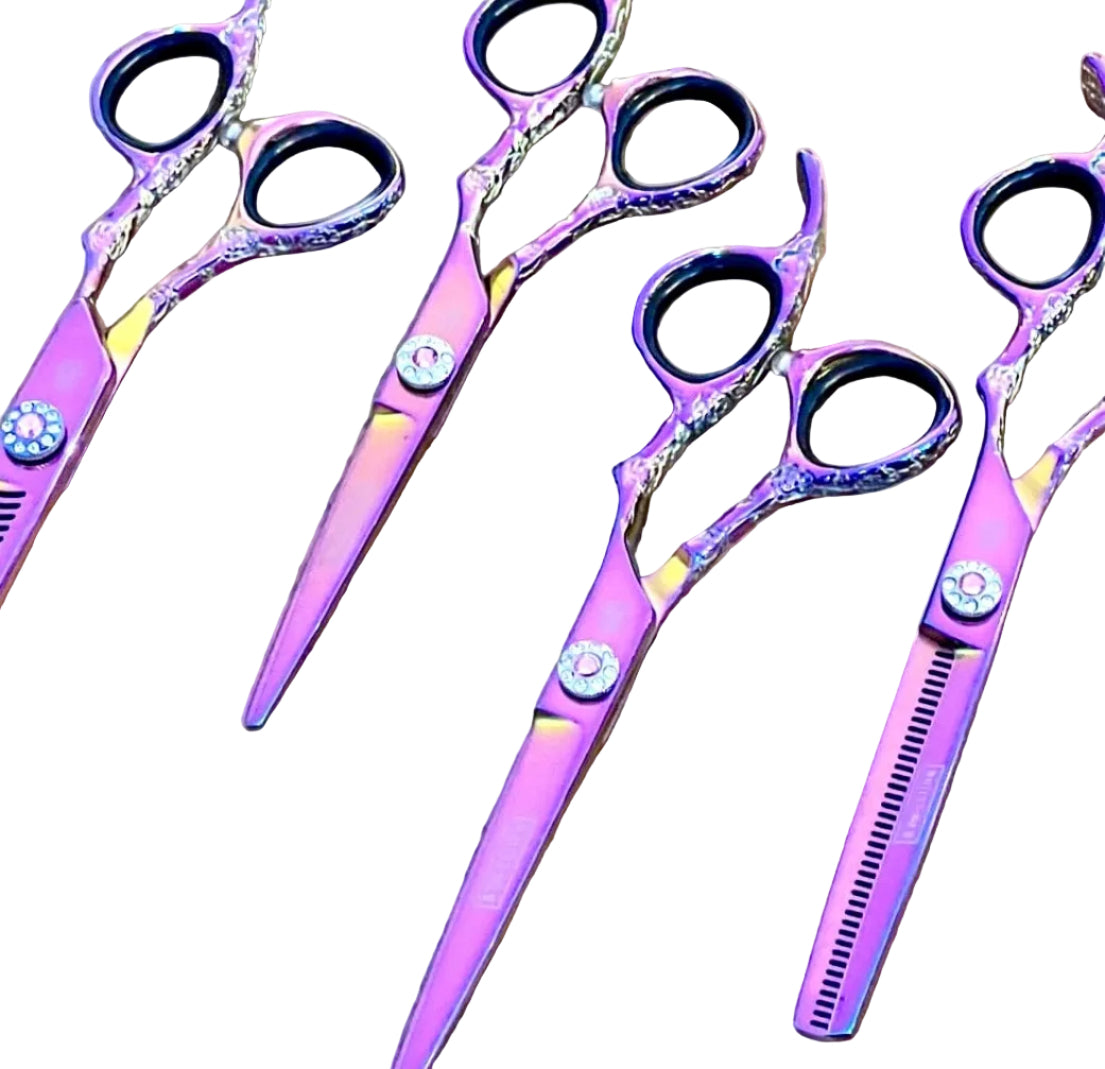yoi Scissor Sets Purple tattoo Jewel scissor or  set 5.5 - 6 inch