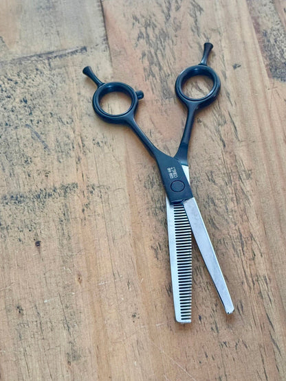 yoiscissors Hairdressing Scissors Silver Black 34 Tooth Texturiser only Cussi Silver Black