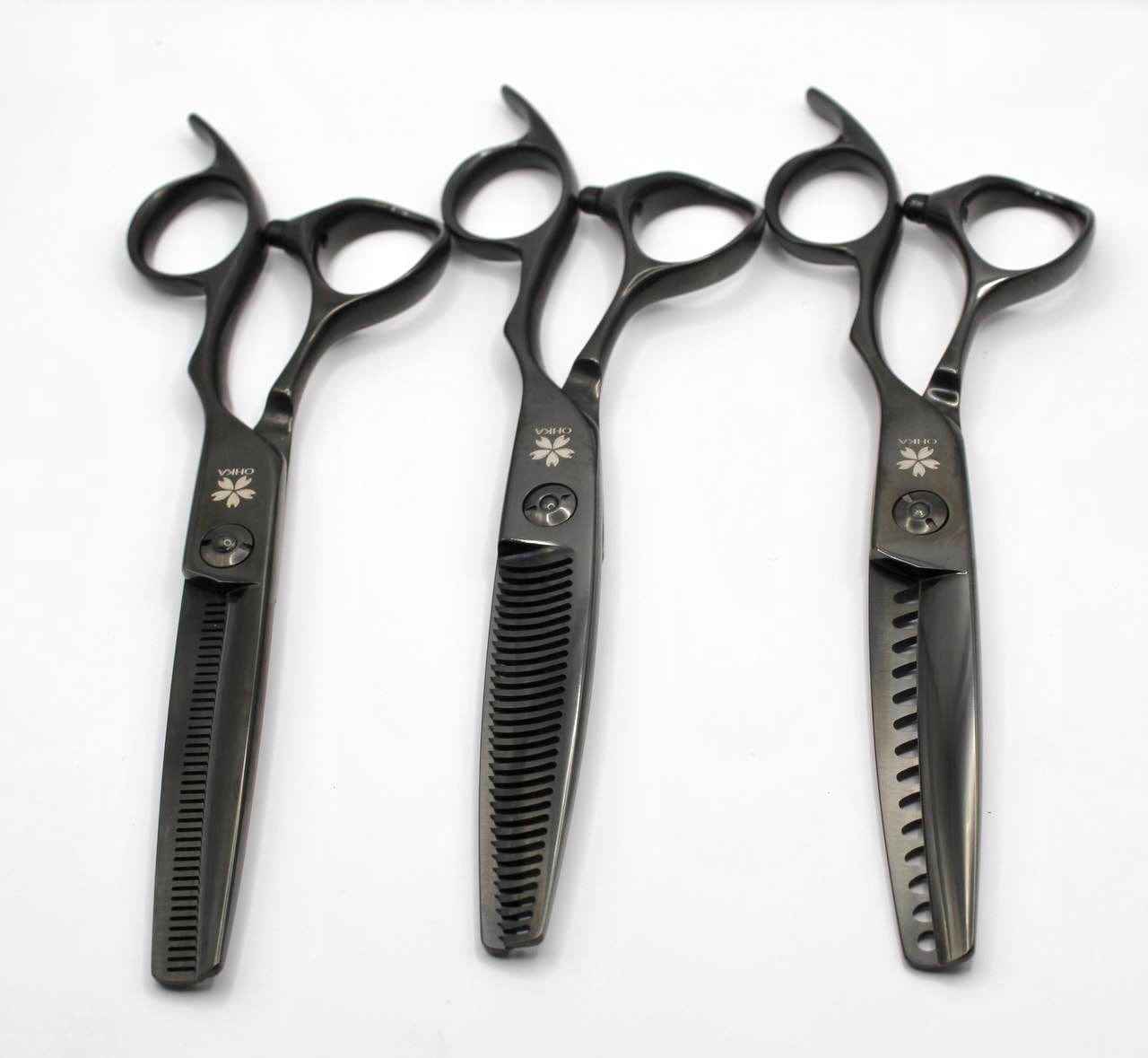 OHKA Black Gloss Thinning Scissors 14 -30 - 40 tooth – yoiscissors.co.uk