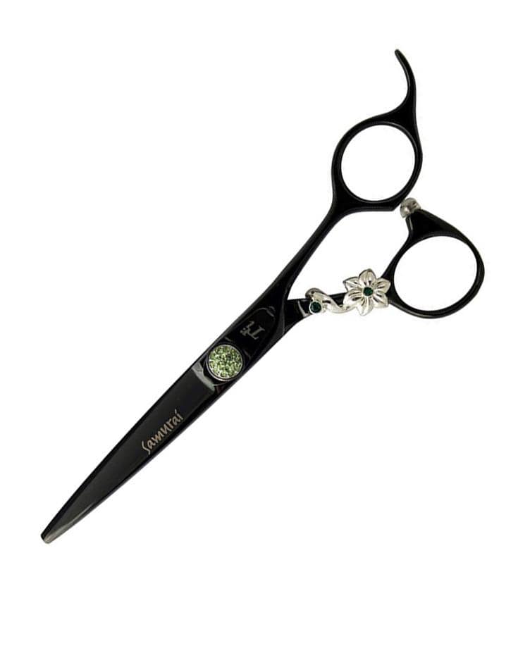 TRI Hairdressing Scissors 5.5 / green Black Samurai