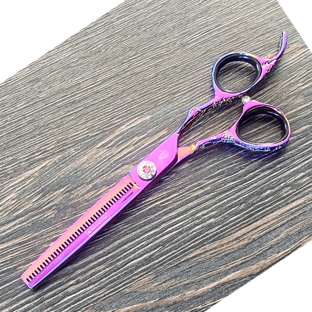 yoi Scissor Sets Purple tattoo Jewel texturizing scissor