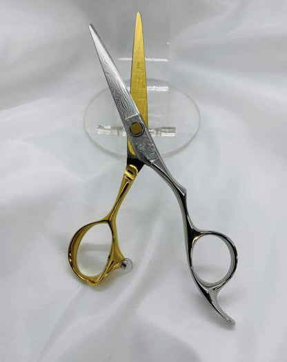 yoiscissors.co.uk Hairdressing Scissors Silver Gold / 5.25 / Right Green Mouse Dama 525