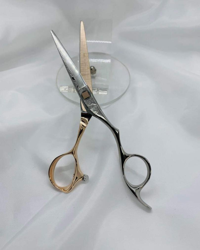 yoiscissors.co.uk Hairdressing Scissors Silver Rose Gold / 5.25 / Right Green Mouse Dama 525